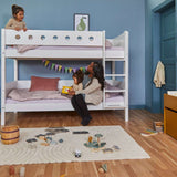 Bunk Bed with Ladder and Safety Rail, 90x200 cm, White