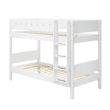 Bunk Bed with Ladder and Safety Rail, 90x200 cm, White