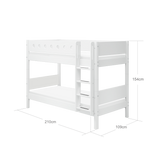 Bunk Bed with Ladder and Safety Rail, 90x200 cm, White