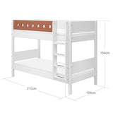 Bunk Bed with Ladder and Safety Rail, 90x200 cm, White