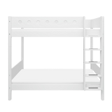 Bunk Bed with Extra Height, Ladder and Safety Rail, 90x200 cm, White