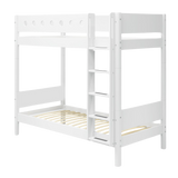 Bunk Bed with Extra Height, Ladder and Safety Rail, 90x200 cm, White
