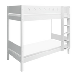 Bunk Bed with Extra Height, Ladder and Safety Rail, 90x200 cm, White