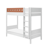Bunk Bed with Extra Height, Ladder and Safety Rail, 90x200 cm, White