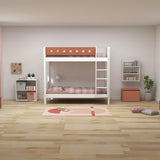 Bunk Bed with Extra Height, Ladder and Safety Rail, 90x200 cm, White