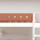 Bunk Bed with Extra Height, Ladder and Safety Rail, 90x200 cm, White