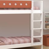 Bunk Bed with Extra Height, Ladder and Safety Rail, 90x200 cm, White