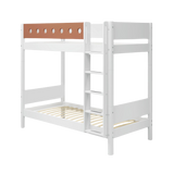 Bunk Bed with Extra Height, Ladder and Safety Rail, 90x200 cm, White