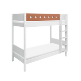 Bunk Bed with Extra Height, Ladder and Safety Rail, 90x200 cm, White