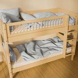 Bunk Bed 154 cm with Ladder and Safety Rail, 90x200 cm, Sand