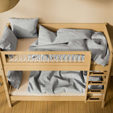 Bunk Bed 154 cm with Ladder and Safety Rail, 90x200 cm, Sand