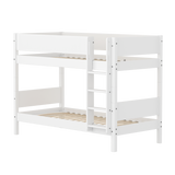 Bunk Bed with Ladder and Safety Rail, 90x200 cm, White