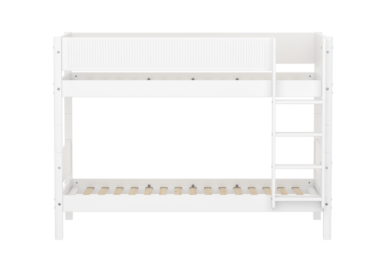 WHITE Stapelbed met Groeven, 90x200 cm, Wit