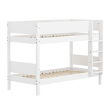 Bunk Bed with Ladder and Safety Rail, 90x200 cm, White
