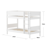 Bunk Bed with Ladder and Safety Rail, 90x200 cm, White