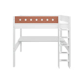Casa High Bed with Desk, Sofa, Ladder and Safety Rail, 90x200 cm, White