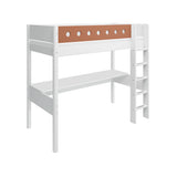 Casa High Bed with Desk, Sofa, Ladder and Safety Rail, 90x200 cm, White