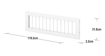 WHITE Centered Safety Rail with Crossbars, White