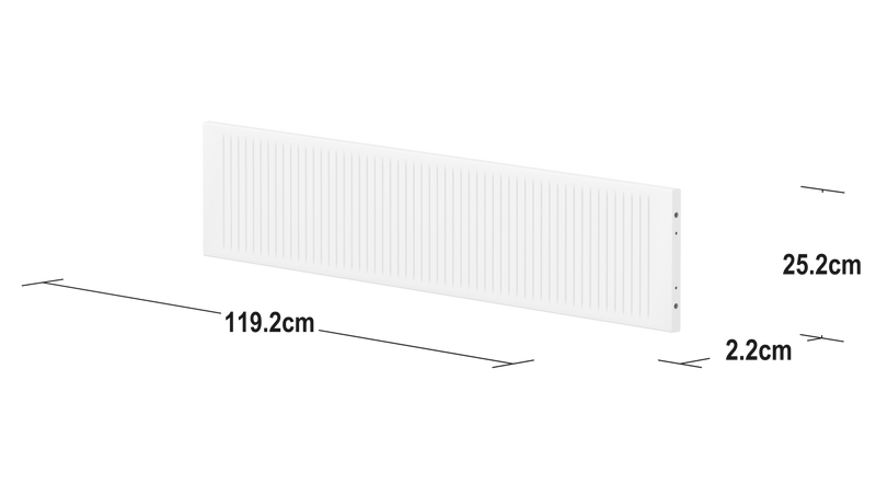 WHITE Centered Safety Rail with Grooves, White