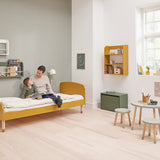 DOTS Einzelbett, 90x200 cm, Mustard