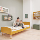 DOTS Einzelbett, 90x200 cm, Mustard
