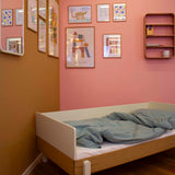 POPSICLE Single Bed, 90x200 cm, Oak/Cream
