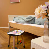 POPSICLE Single Bed, 90x200 cm, Oak/Cream