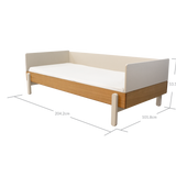 POPSICLE Single Bed, 90x200 cm, Oak/Cream