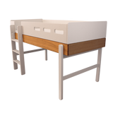 POPSICLE Mid-High Bed, 90x200 cm, Oak/Cream