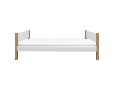 Single Bed, 90x200, White/Oak