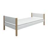 Single Bed, 90x200, White/Oak