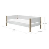 Single Bed, 90x200 cm, White/Oak