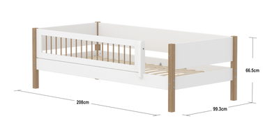 Cama individual con barrera de seguridad