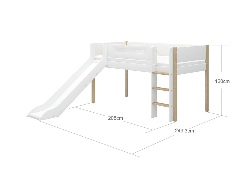 Mid-high bed w. slide