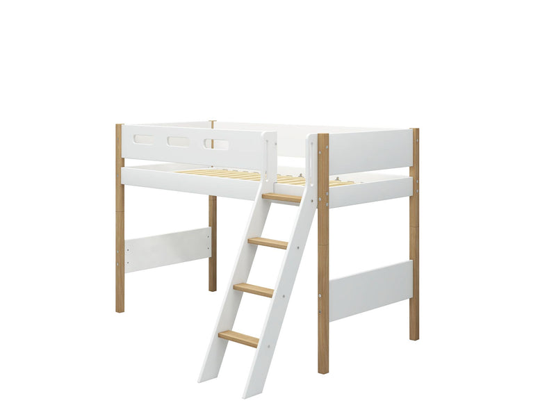 Semi-high bed w. slanting ladder