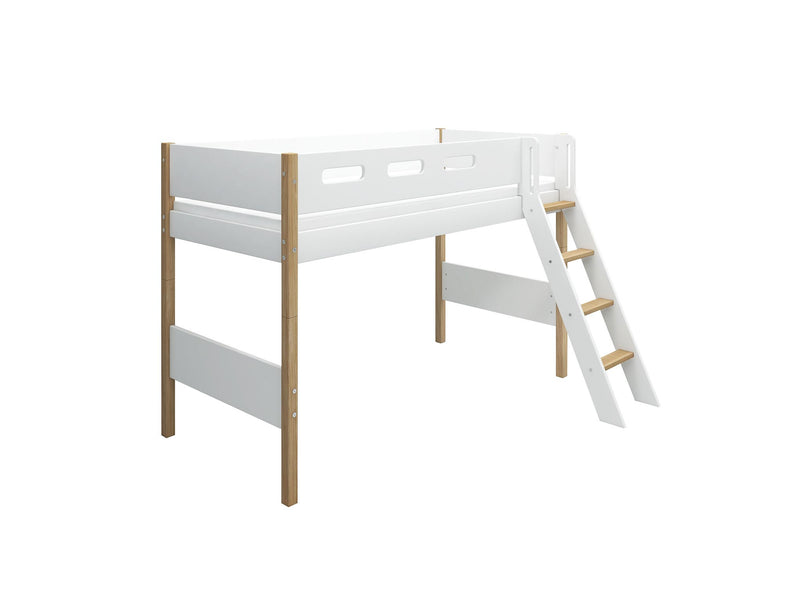 Semi-high bed w. slanting ladder