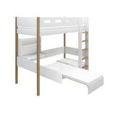 Casa High Bed with Sofa, Desk, Ladder and Safety Rail, 90x200 cm, White/Oak