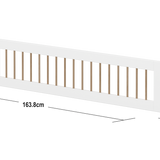 NOR 3/4 Safety Rail with Crossbars, White/Oak