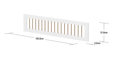 NOR 3/4 Safety Rail with Crossbars, White/Oak