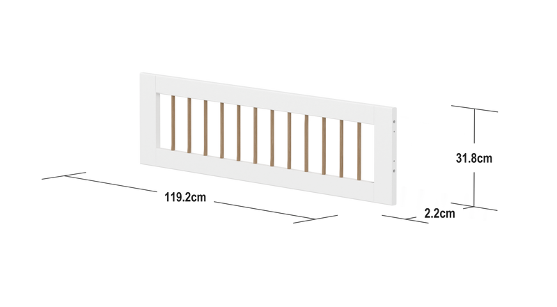 NOR 1/2 Safety rail with Crossbars, White/Oak