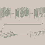 Conversion Kit from Baby to Junior Bed, NOVA 70x150 cm, Oak COLLI junior-bed-parts-oak  flexa-com.myshopify.com