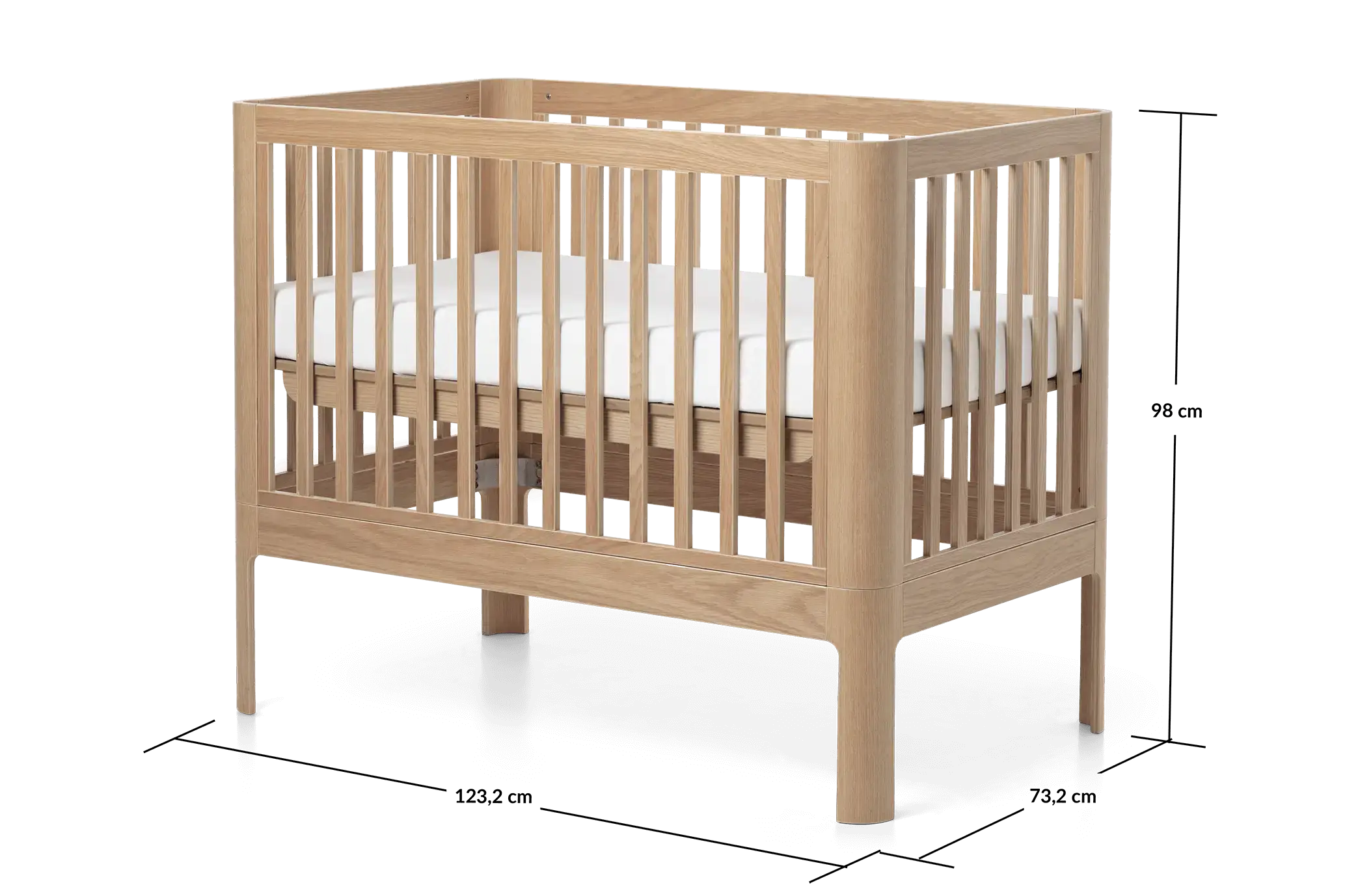 Baby Bed, 120x70 cm, Oak BABYBED fb01-baby-bed-oak  flexa-com.myshopify.com