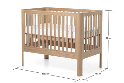 NOVA Babybed, Oak, 120x70 cm