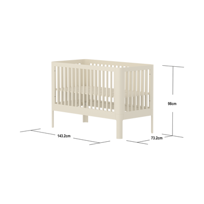 NOVA Babybed, Cream, 140x70 cm