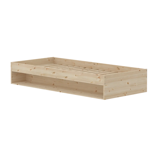 Single Bed with Shelf, 90x200 cm, Pine SINGLE_BED single-bed-with-shelf  flexa-com.myshopify.com