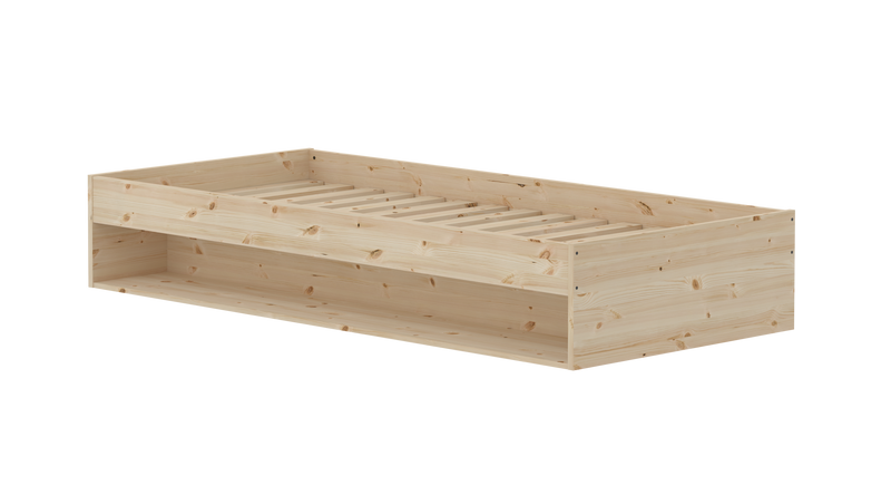 Single Bed with Shelf, 90x200 cm, Pine