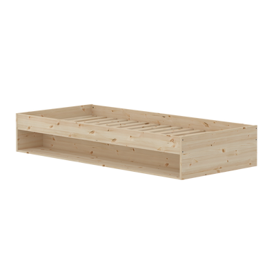 Single Bed with Shelf, 90x200 cm, Pine