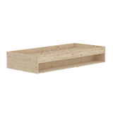 Single Bed with Shelf, 90x200 cm, Pine