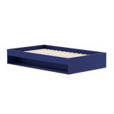 Double Bed with Shelf, 120x200 cm, Blue/Pine