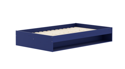 GROW Doppelbett mit Regal, 120x200 cm, Kiefernholz, Sapphire Blue